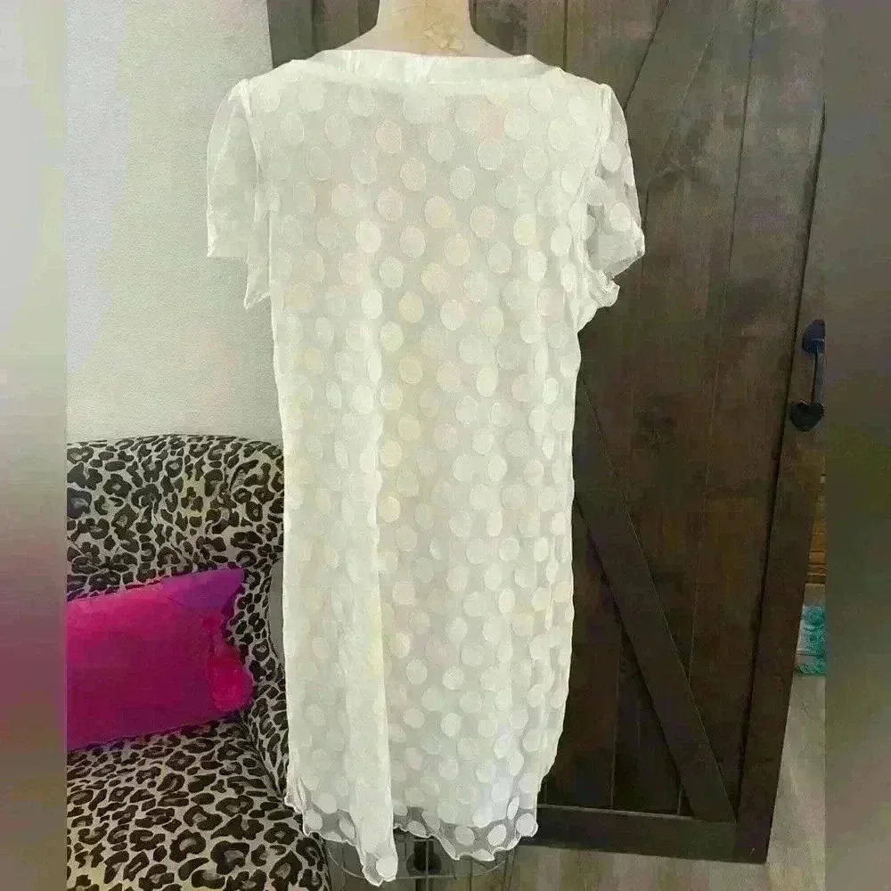 En Focus Size 16W Ivory Polka dot Dress - Picture 2 of 8